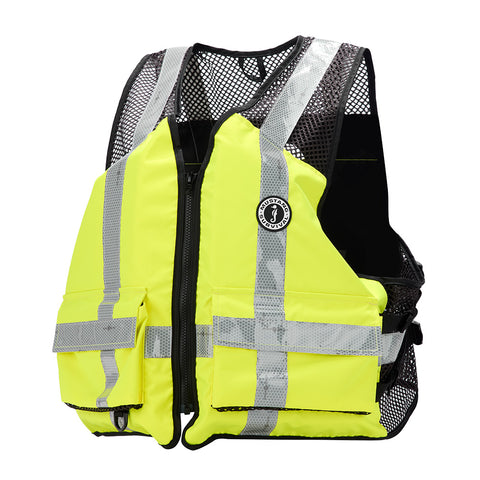 Mustang Industrial Mesh Vest - Hi-Vis Fluorescent Yellow Green - Small/Medium [MV1254T3-239-S/M-279]
