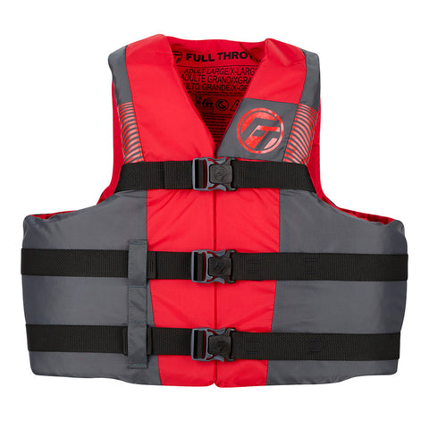 Full Throttle Adult Nylon Life Jacket - 2X/4X - Black/Red [112200-100-080-26]